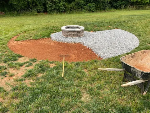 DIY fire pit; hand tools only.