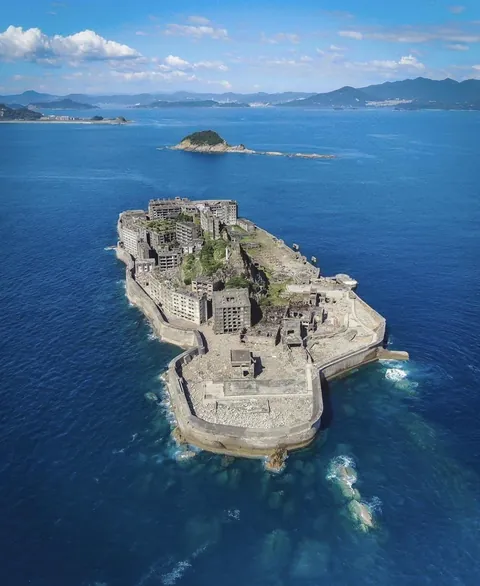 Abandoned man made island in Japan