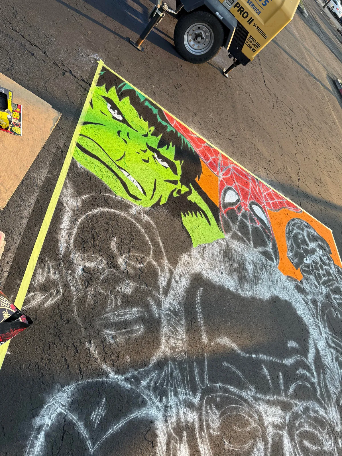 I spent 38 hours over the last 4 days completing this chalk art piece for a local festival.