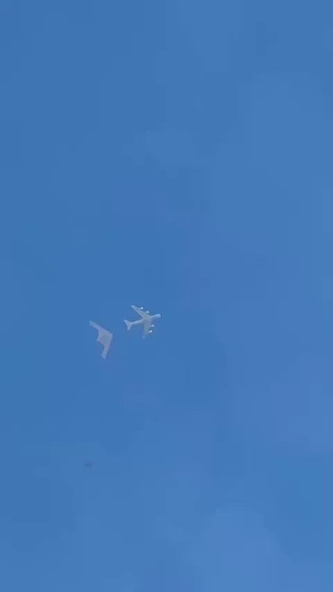 the B-21 Raider captured mid-air refueling for the first time ever.