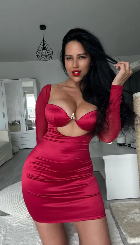 Red lipstick  dress and mood