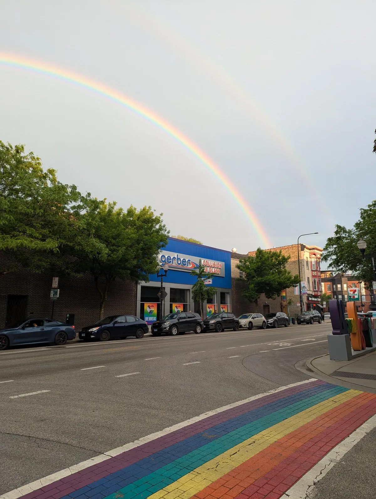 [OC] Double rainbow in Boystown, Chicago