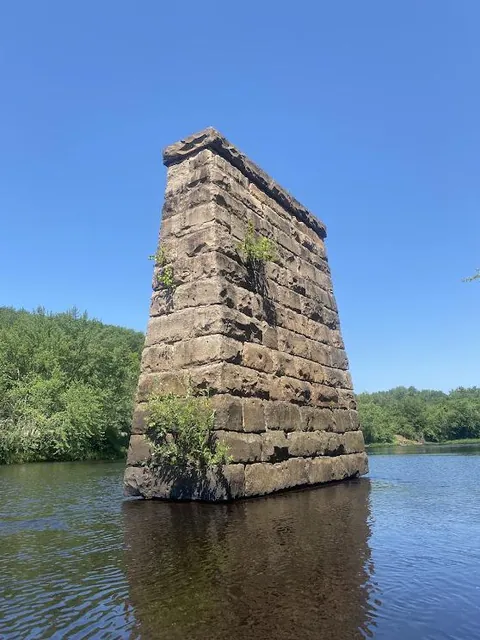 Abandoned bridge support in Sandstone MN. Bridge torn down in 1948.