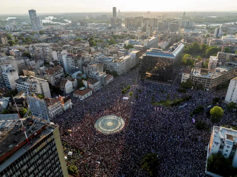 140000 people estimated to have gathered at the anti-government protest last evening in Belgrade