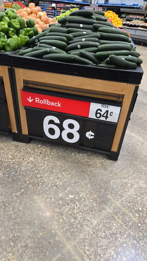 The massive discount on cucumbers at my local Walmart