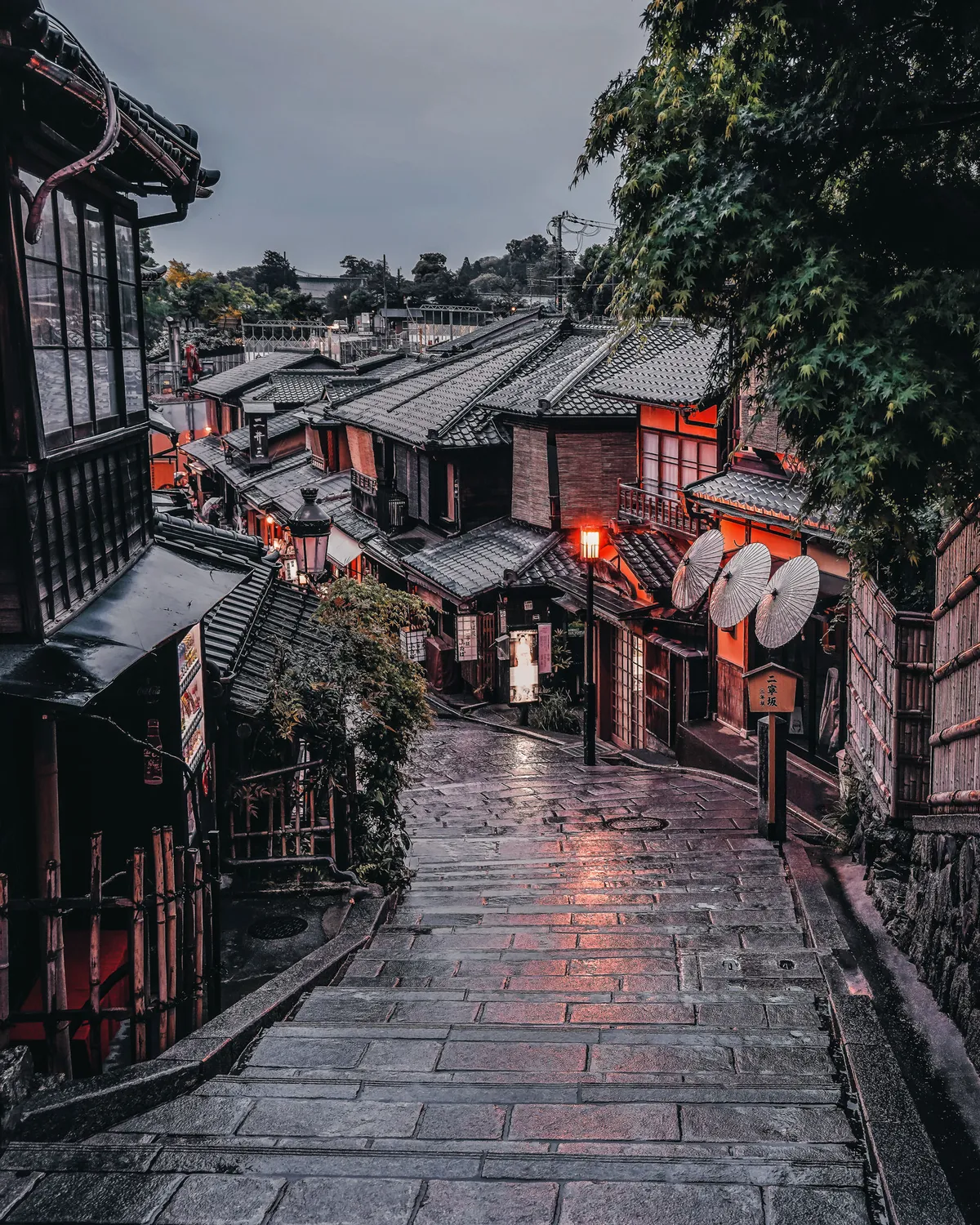 ITAP of a rainy street in Kyoto