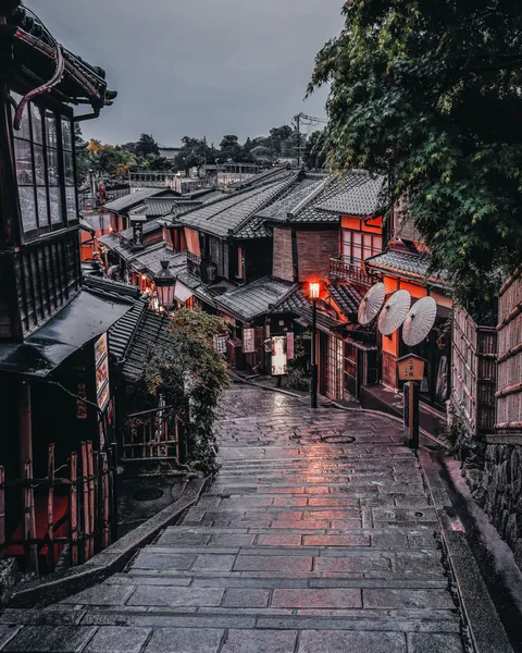 ITAP of a rainy street in Kyoto