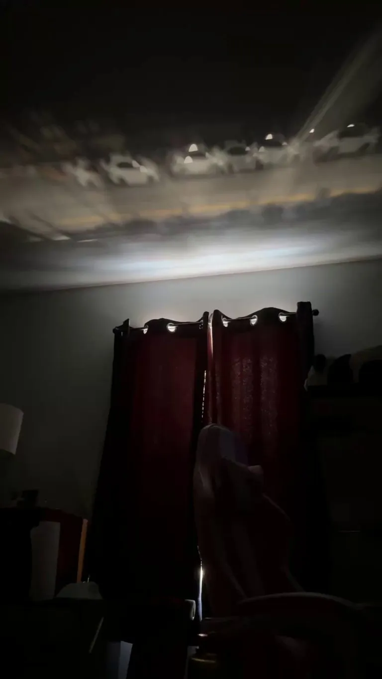 "Pinhole" projection of the street below my apartment through my window