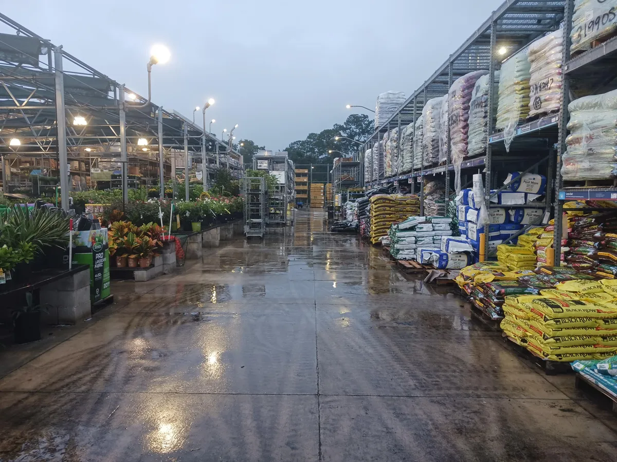 A moist morning in the garden center
