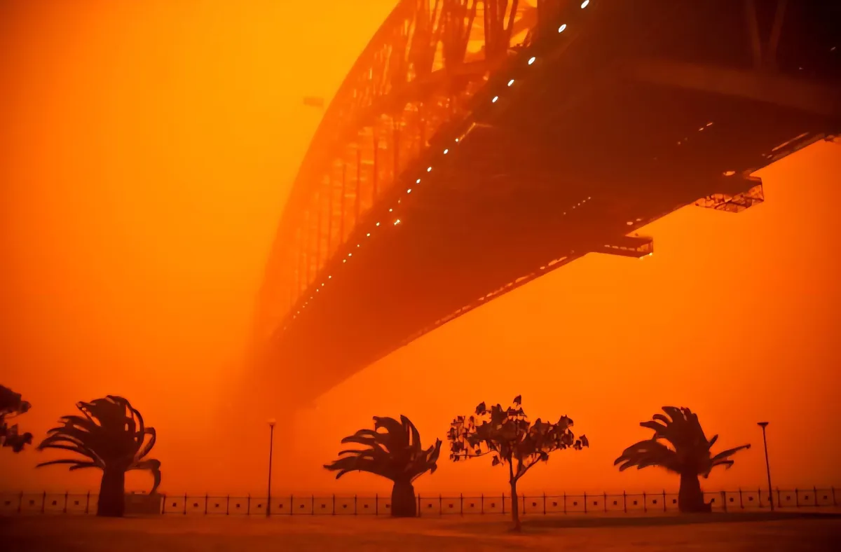 Sydney during the 2009 red sand storm