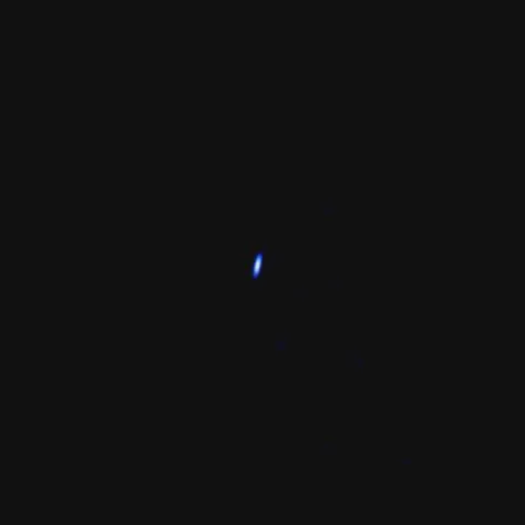 It might not look like much, but this is the most distant object ever created by humans. Voyager 1, visible only by its radio waves at a distance of 11.5 billion miles from Earth, emits about as much energy as a refrigerator light bulb from its radio transmitter—barely detectable by this 2013 scan.