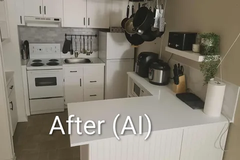 I asked AI to remodel my ugly apartment kitchen, then did it in real life...(photos)