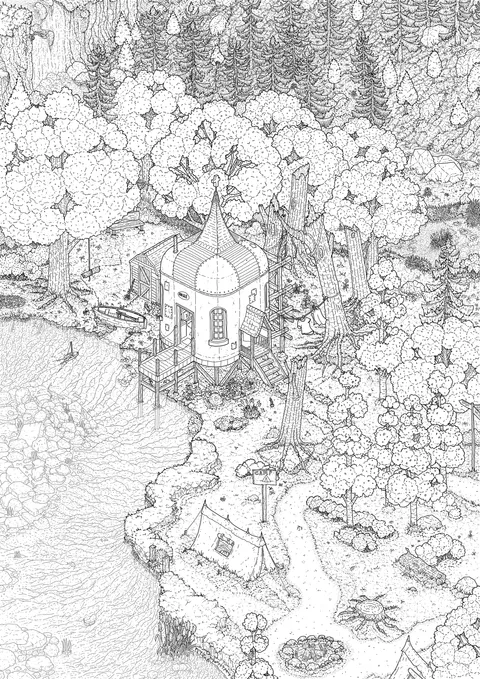 A House on Stilts - Isometric Architectural Illustration (Hand Drawn)