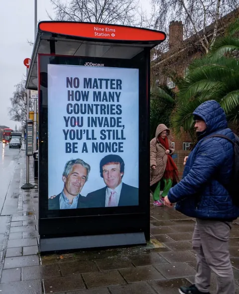 Bus poster in London, UK