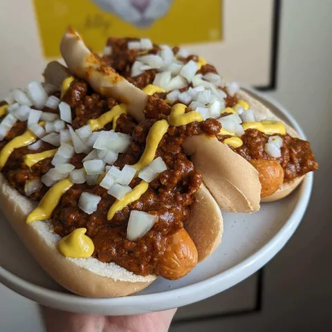 [homemade] detroit-style coney dogs.