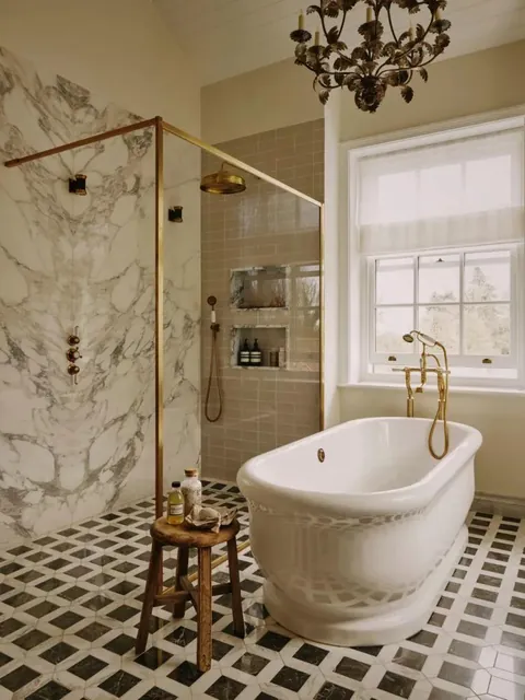 Bathroom designed by Dalrymple Studio and located in Oxfordshire, England [768x1024]