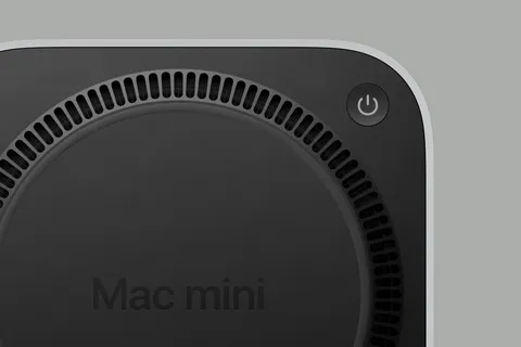The new Mac Mini's power button is at the bottom...