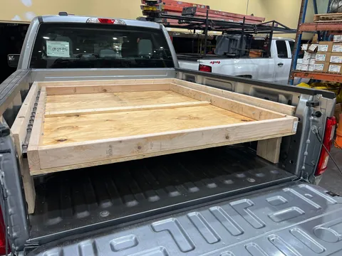 I built a custom bed slider for my new work truck.