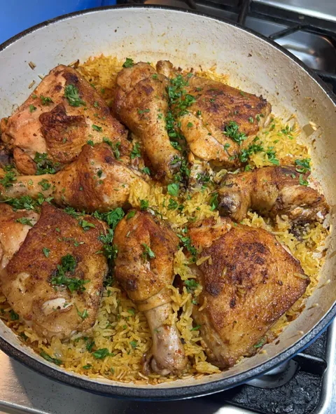 [homemade] yemeni style chicken and rice 