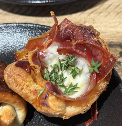 Best pastry ever: Filled with ham, goats cheese, honey and thyme