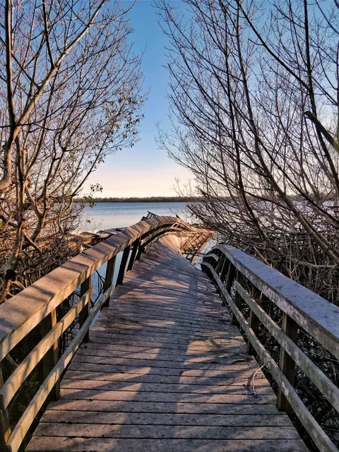 Hurricane damaged boardwalk