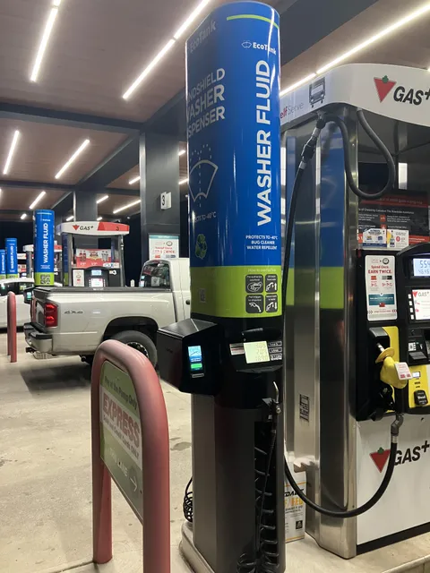 This gas station has a pump to fill your windshield washer fluid