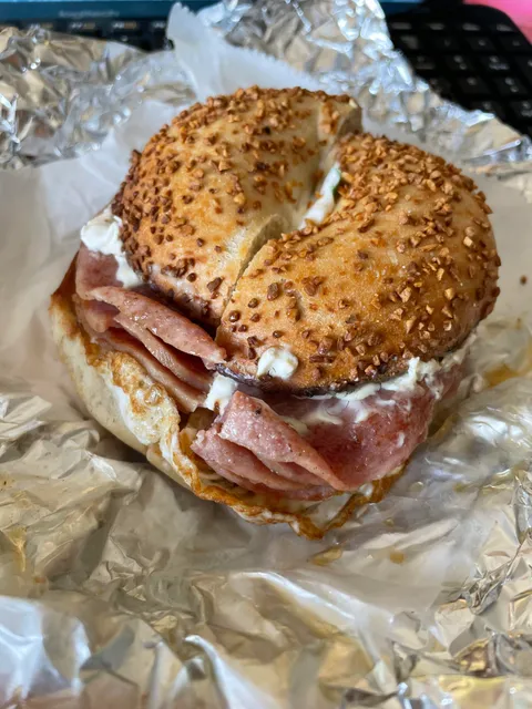 Absolute unit of a bagel i got this morning from my local shop