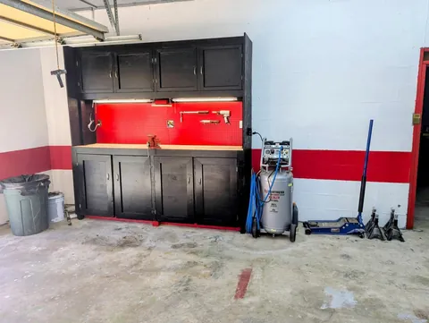 Here’s an image dump of my garage over the past year. My dad painted everything on the walls. He had a blast! Hope y’all like it.