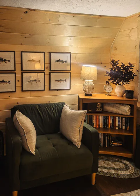 Reading corner in my fishing cabin