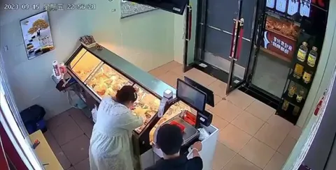 A fast food restaurant's surveillance camera​