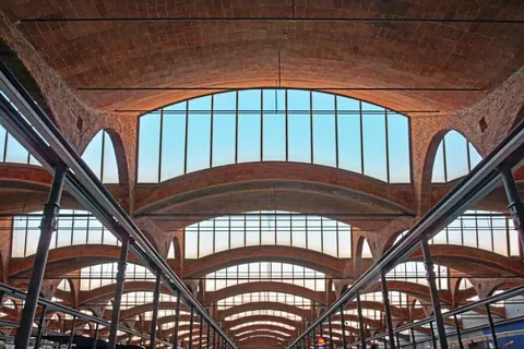 Former Aymerich, Amat y Jover textile factory in Terrassa, Catalonia (by Lluís Muncunill, 1909)