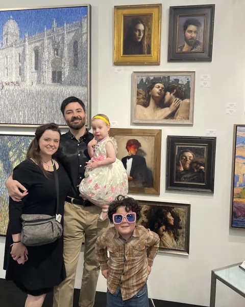 Tonight I exhibited my paintings at my first international art fair and brought my wife and kids to see it
