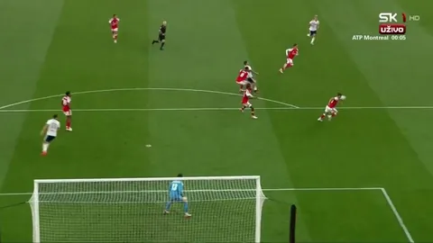 Alternate angles of Martin Baturina's skill and finish against Arsenal 43'