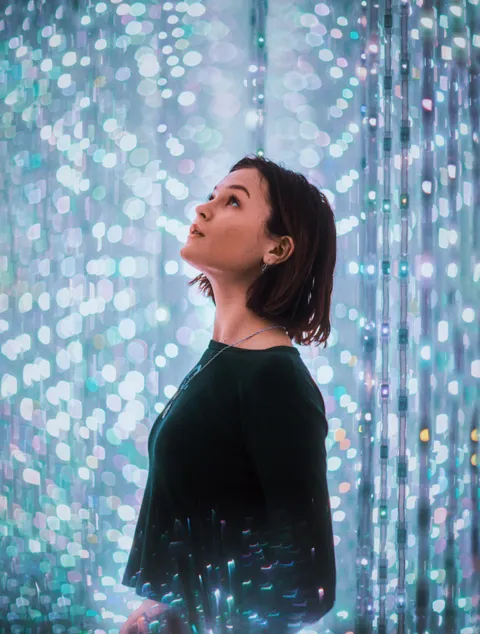 ITAP of my friend at an interactive art gallery [portrait]