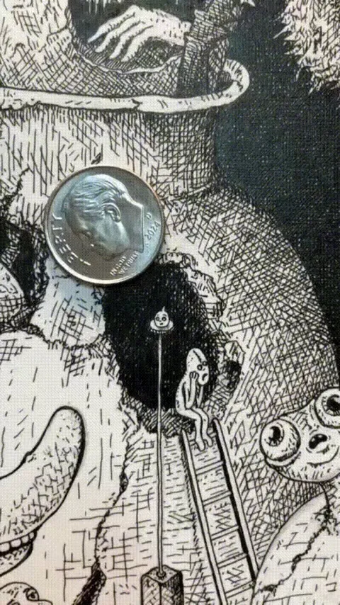 I enjoy creating very detailed drawings. Here is my latest piece that took 25-30 hours.