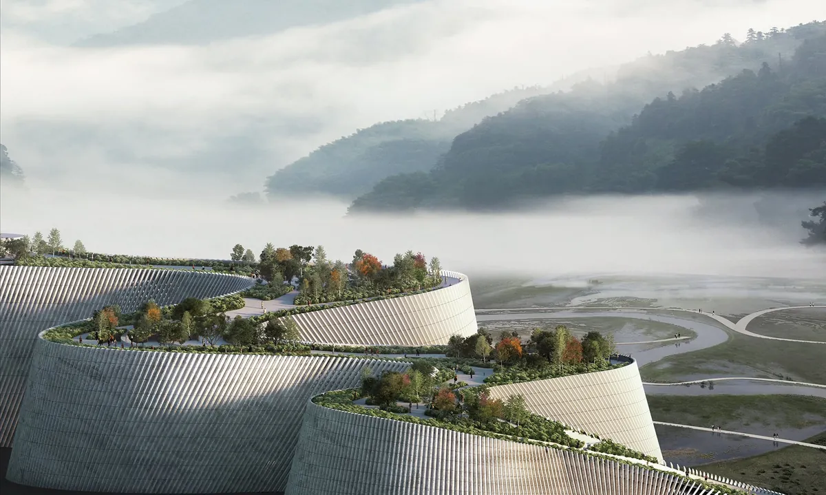 Renders of the potential new Natural History Musuem of Shenzhen by 3XN