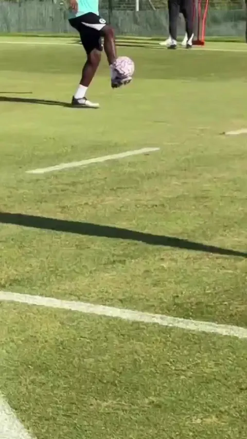 Carlos Baleba showing his unique juggling skills