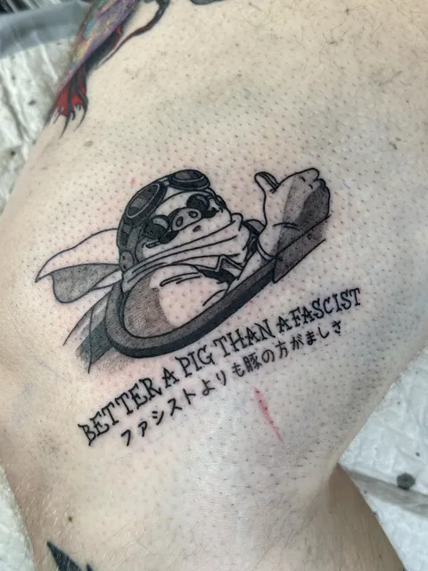 Porco Rosso Tattoo done in Tokyo - artist asked to be withheld