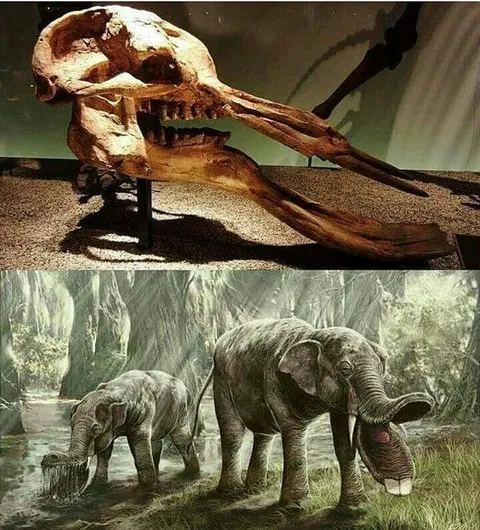 Why do these animals have lower front teeth at the end? Is this vestigial or was there any purpose? Also, isn't trunk of an elephant nose and not mouth?