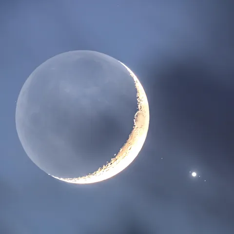 The Moon and Jupiter from Yesterday. (Composite Image)