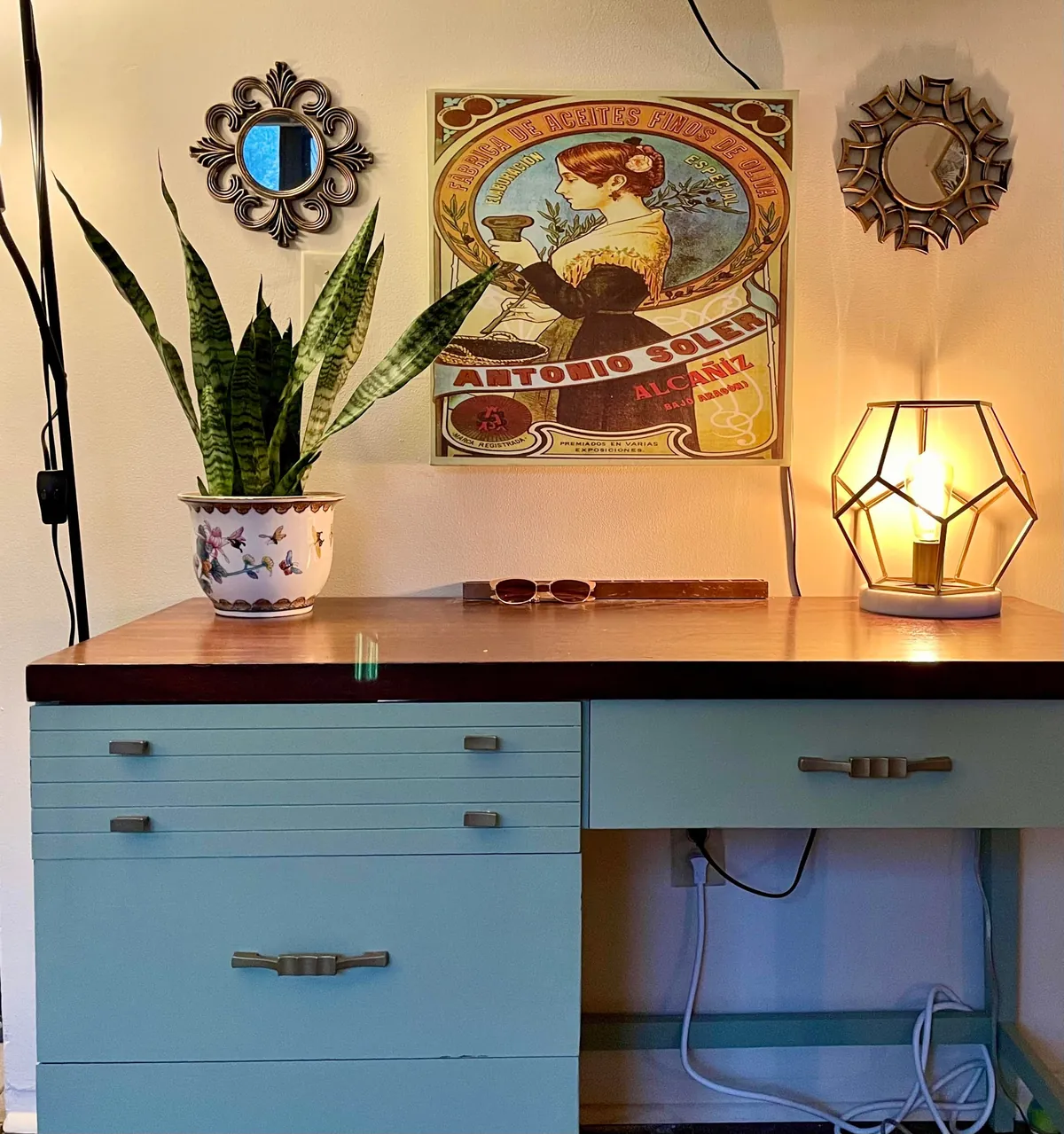 my tiny living room apartment where I can’t paint the walls