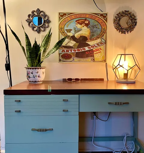 my tiny living room apartment where I can’t paint the walls