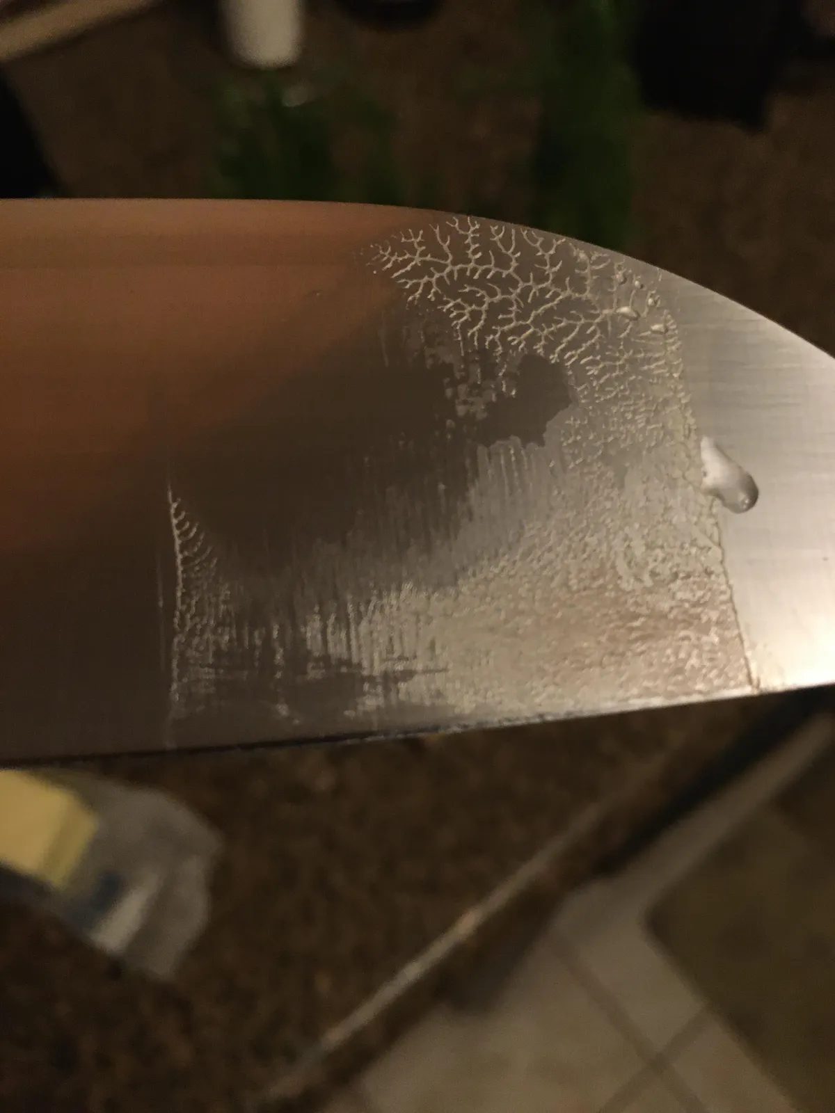 After cutting a stick of butter, the residue looks like a Winter Nature scene, stream and all.