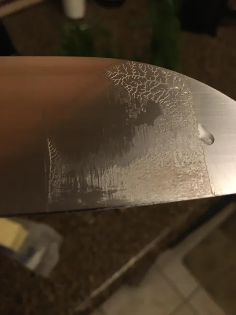 After cutting a stick of butter, the residue looks like a Winter Nature scene, stream and all.