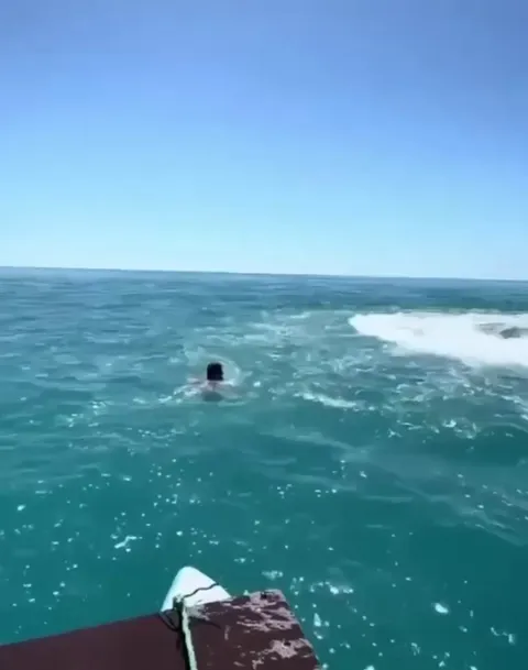 Rescuing a bloke who fell off his boat and the boat itself