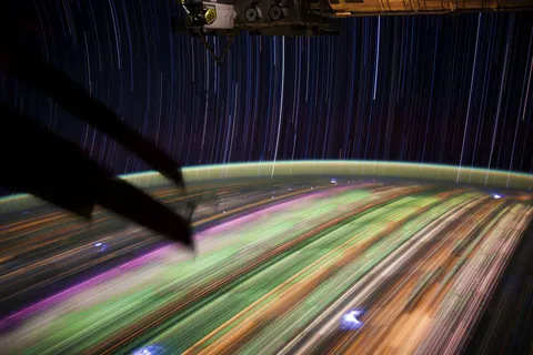City lights time exposure from ISS