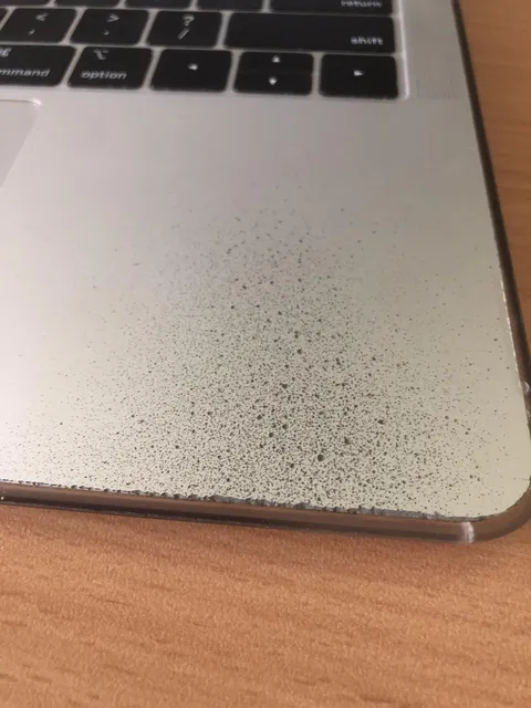 My sweaty palms have corroded my Macbook's aluminum over the years