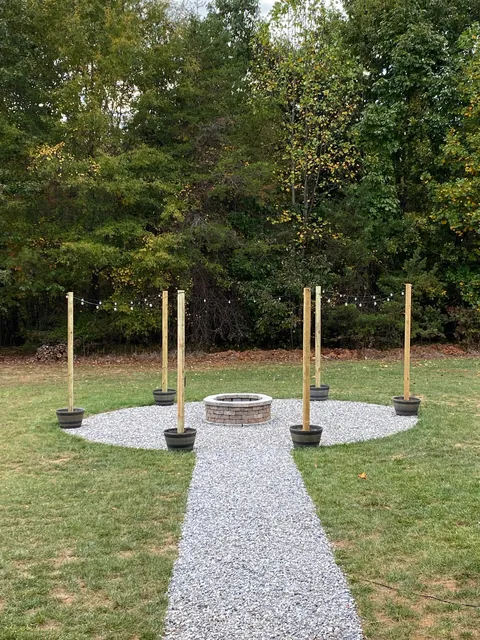 DIY fire pit; hand tools only.