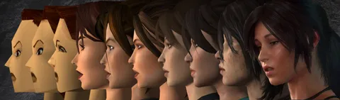 Lara Croft progression - 1996 to 2018