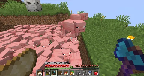 Why do the pigs keep jumping up the ladder?